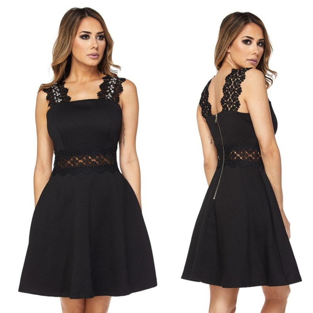 Flirty Black Dress With Lace